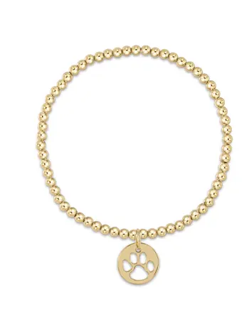 enewton Classic Gold 3MM Bracelet-Paw Print Gold Disc