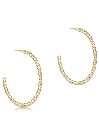 enewton Beaded Classic 1.25" Post Hoop-2MM Gold