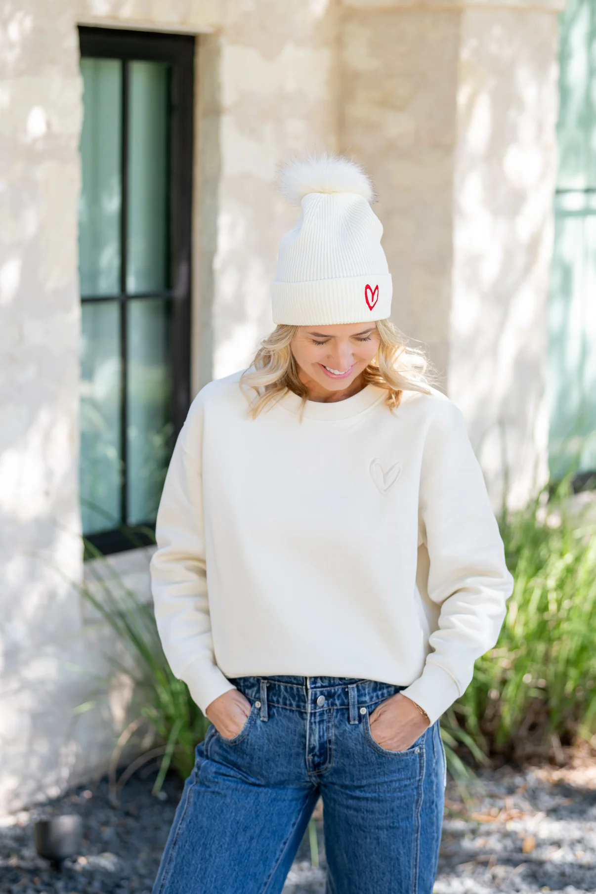 House of Shan Live What You Love Relaxed Graffiti Crewneck