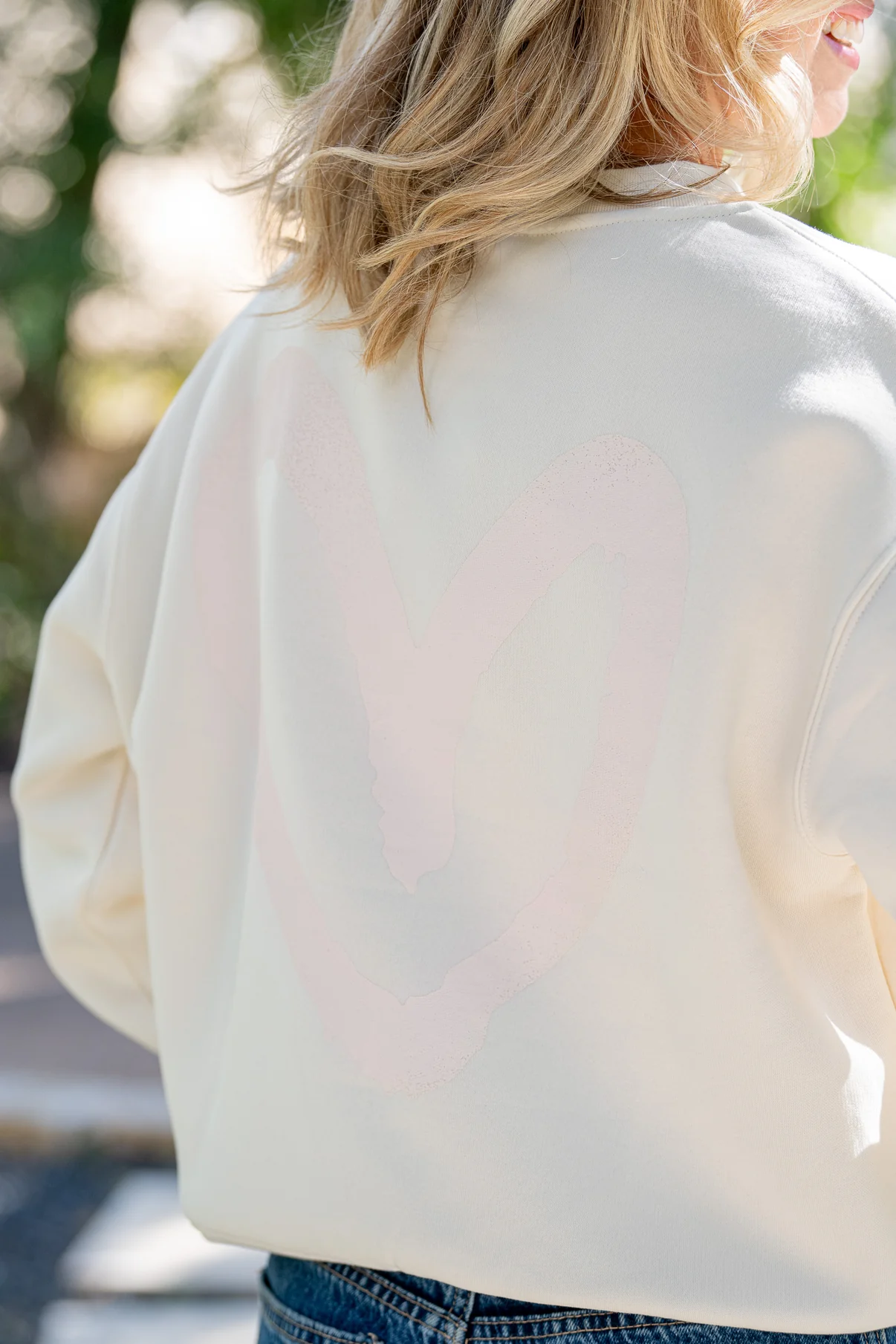 House of Shan Live What You Love Relaxed Graffiti Crewneck