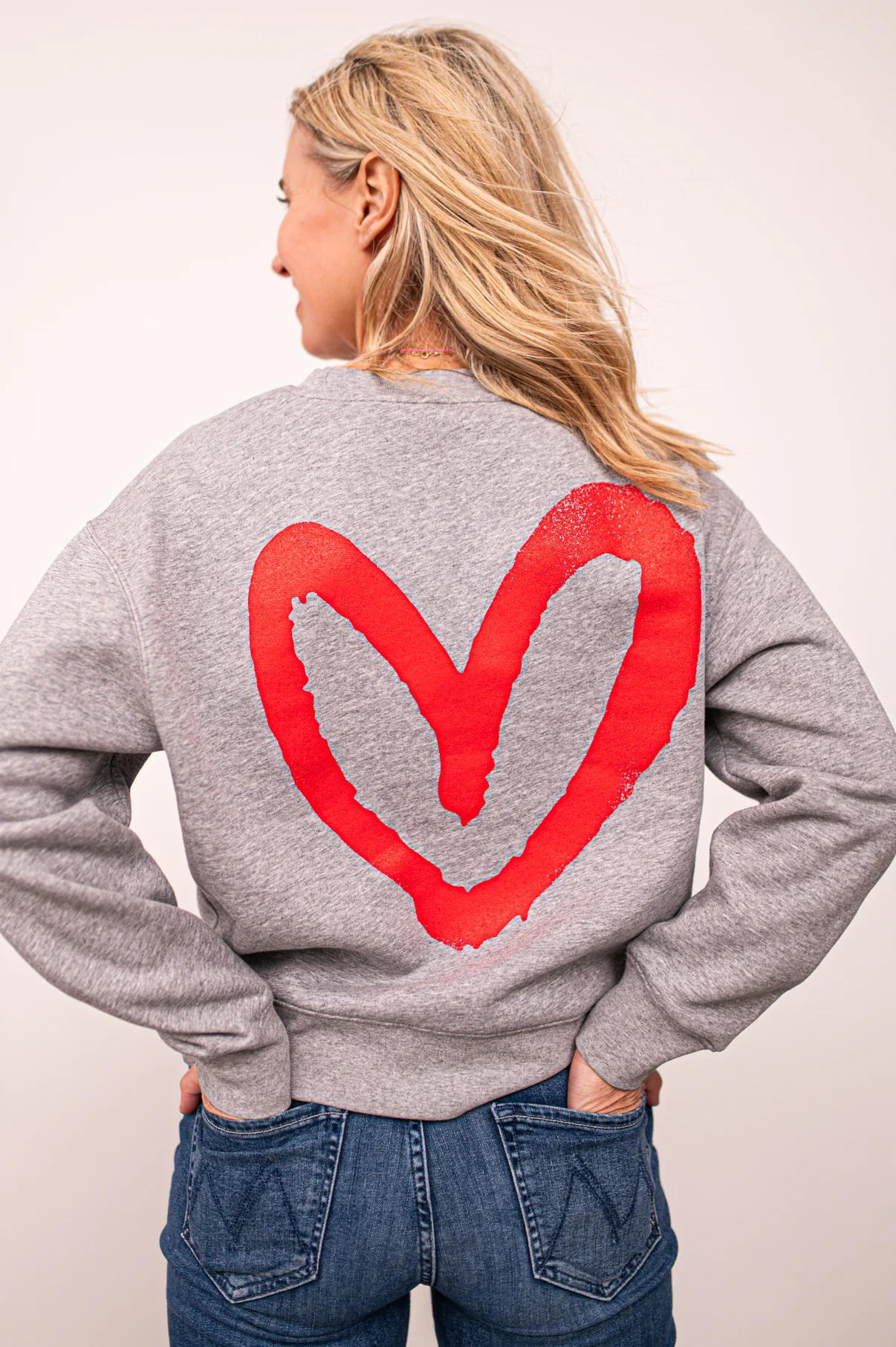 House of Shan Live What You Love Relaxed Graffiti Crewneck