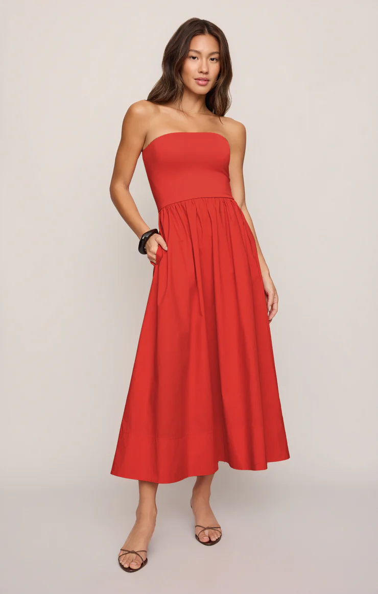 Z Supply Sunsought Strapless Midi Dress