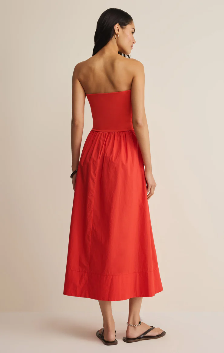 Z Supply Sunsought Strapless Midi Dress