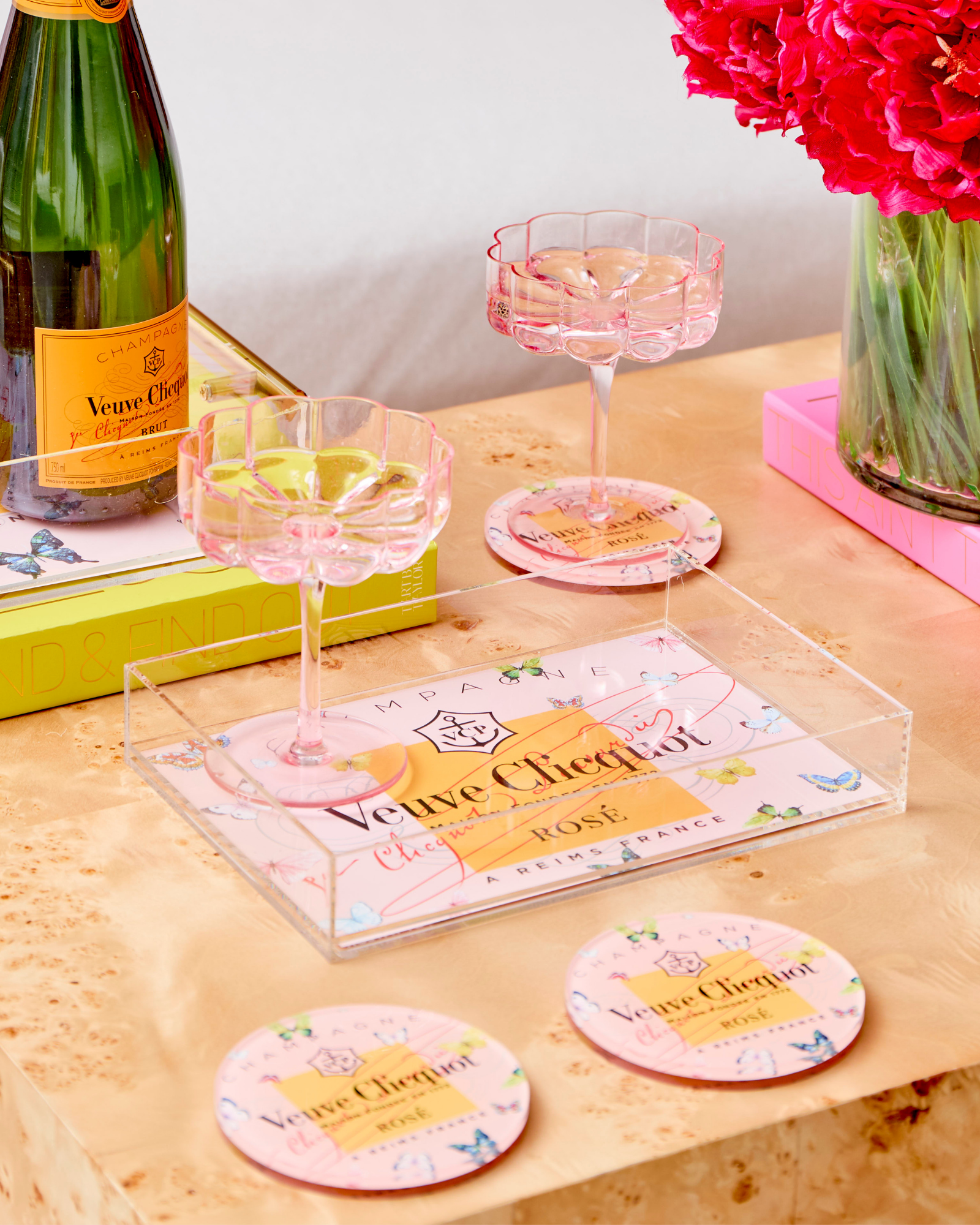 tart BY TAYLOR Rose Butterfly Coaster