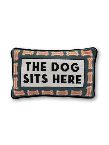 Furbish Studio Dog Sits Here Pillow
