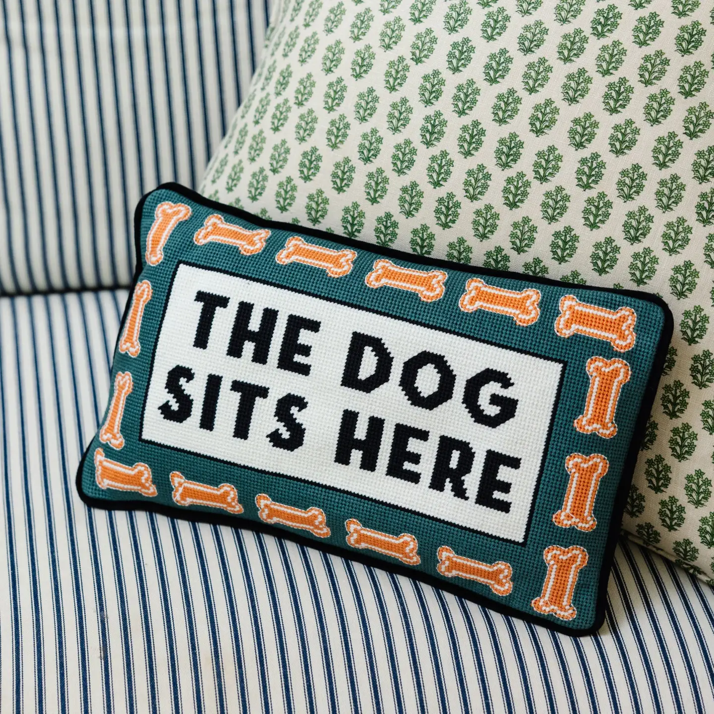 Furbish Studio Dog Sits Here Pillow
