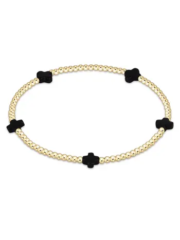 enewton Signature Cross Gold Pattern 2mm Bead Bracelet