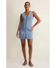 charlie denim mini dress Charlie Denim Mini Dress