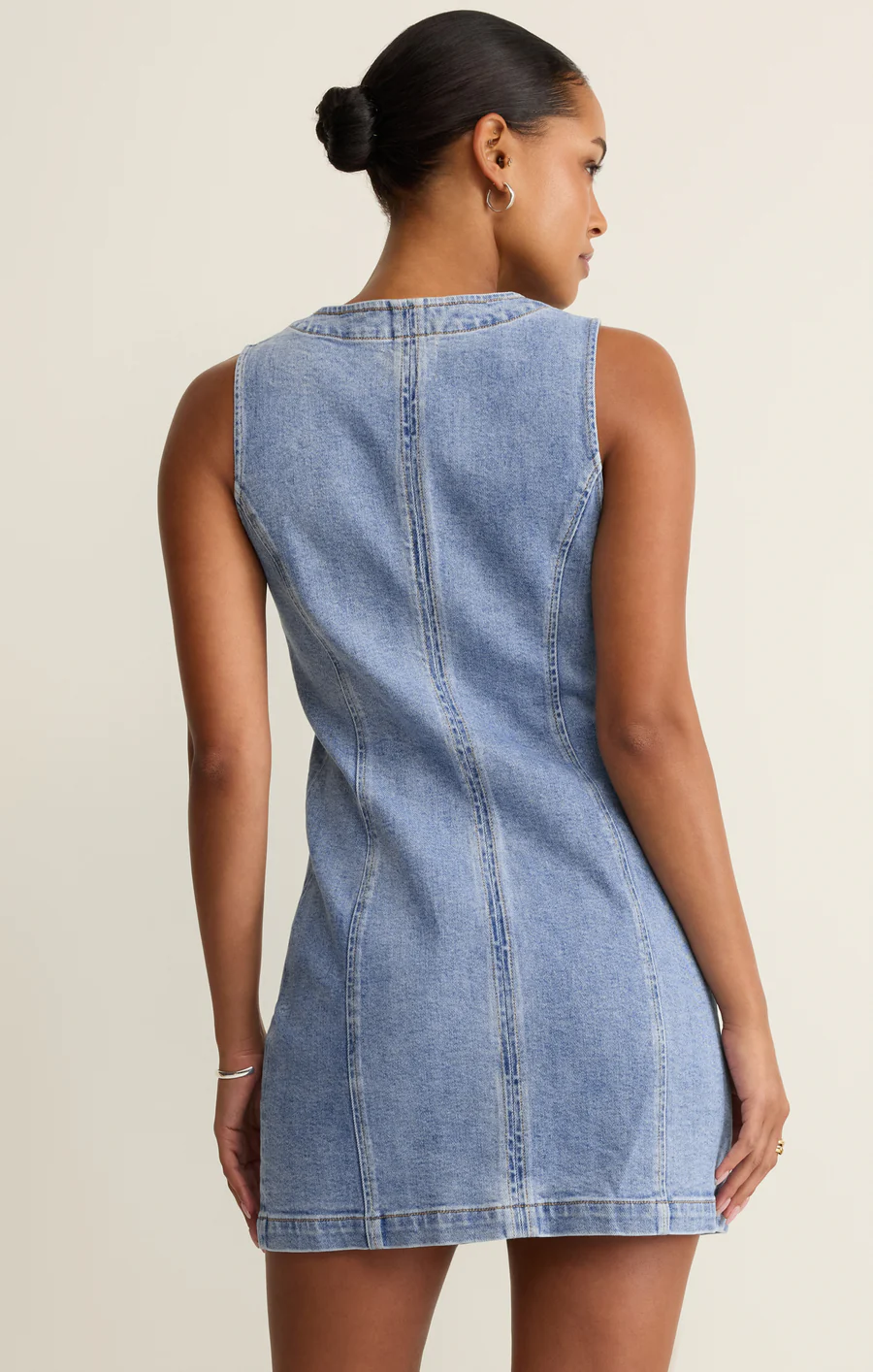 Z Supply Jolie Denim Seamed Mini Dress