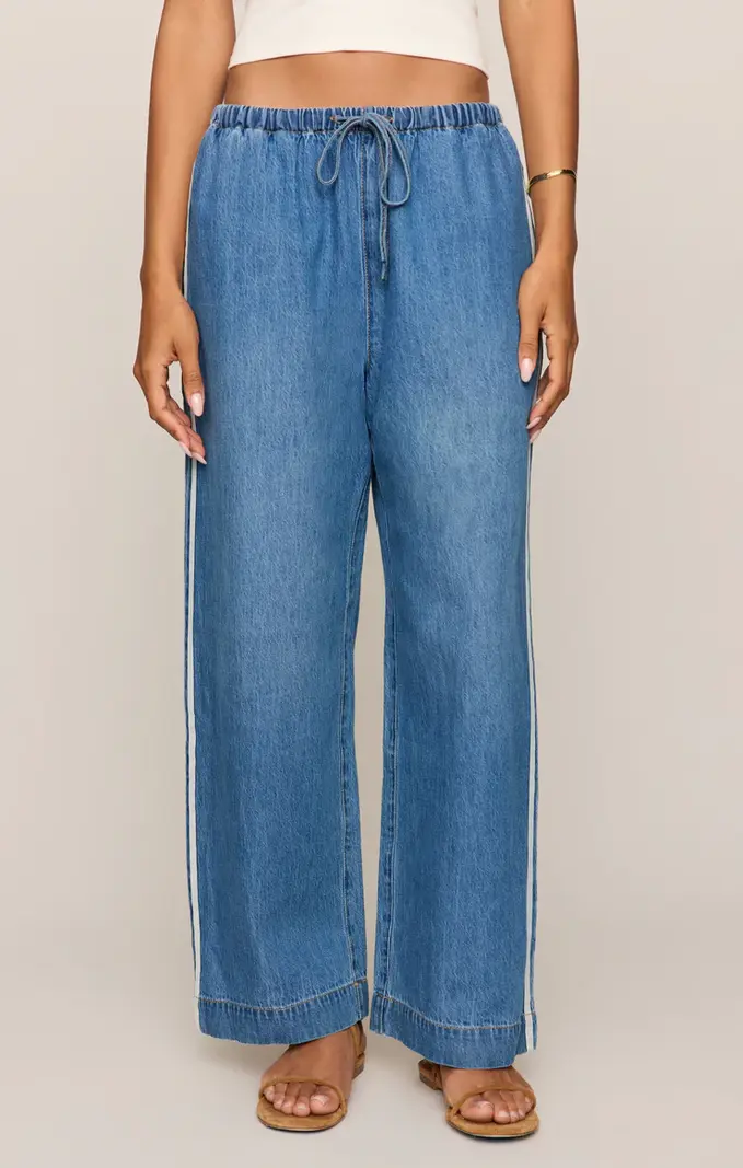 The Sidelines Denim Track Pant - Love, Charlie