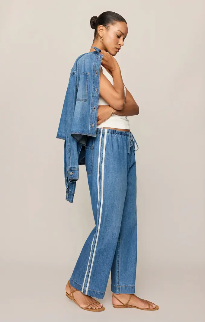 The Sidelines Denim Track Pant - Love, Charlie