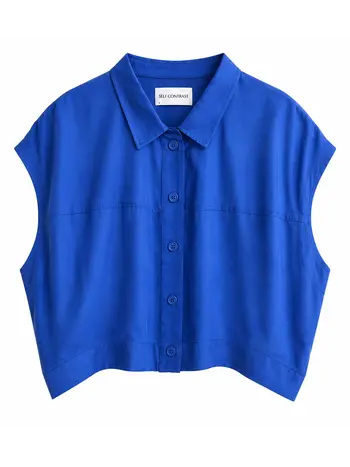 Self Contrast Bella Oversize Sleeveless Blouse