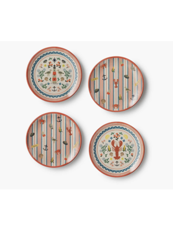 Rifle Paper Co Seaside Melamine Dessert Plate Set