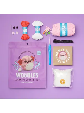 Woobles Strawberry the Axolotl Crochet Kit
