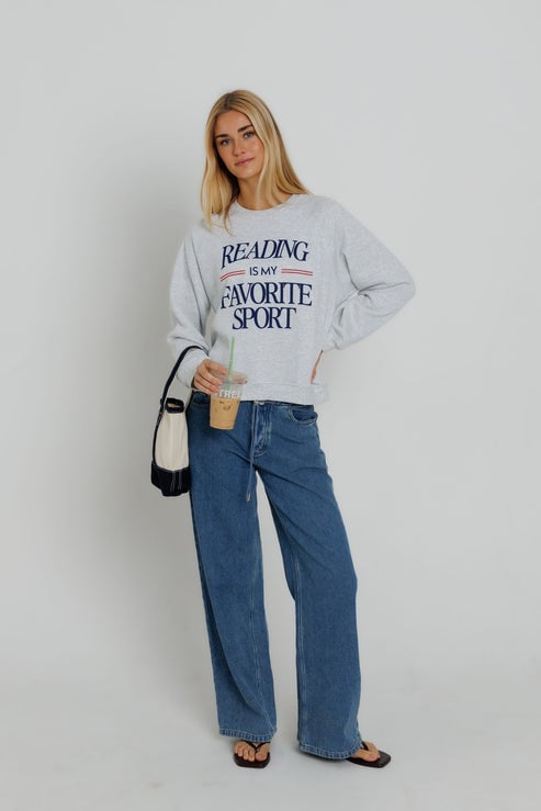 Sunny Somewhere Reading is my Favorite Sport Sweatshirt