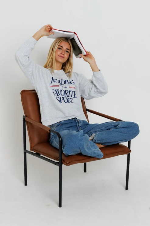 Sunny Somewhere Reading is my Favorite Sport Sweatshirt