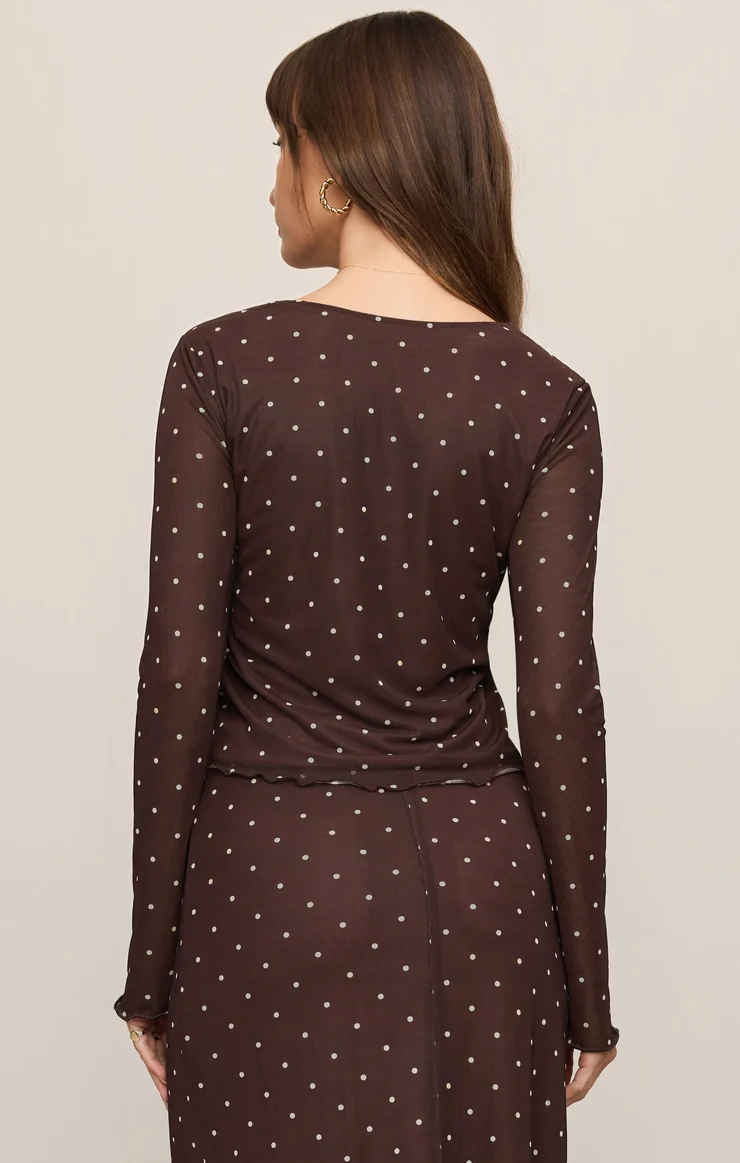 Z Supply Amara Polka Dot Mesh Top