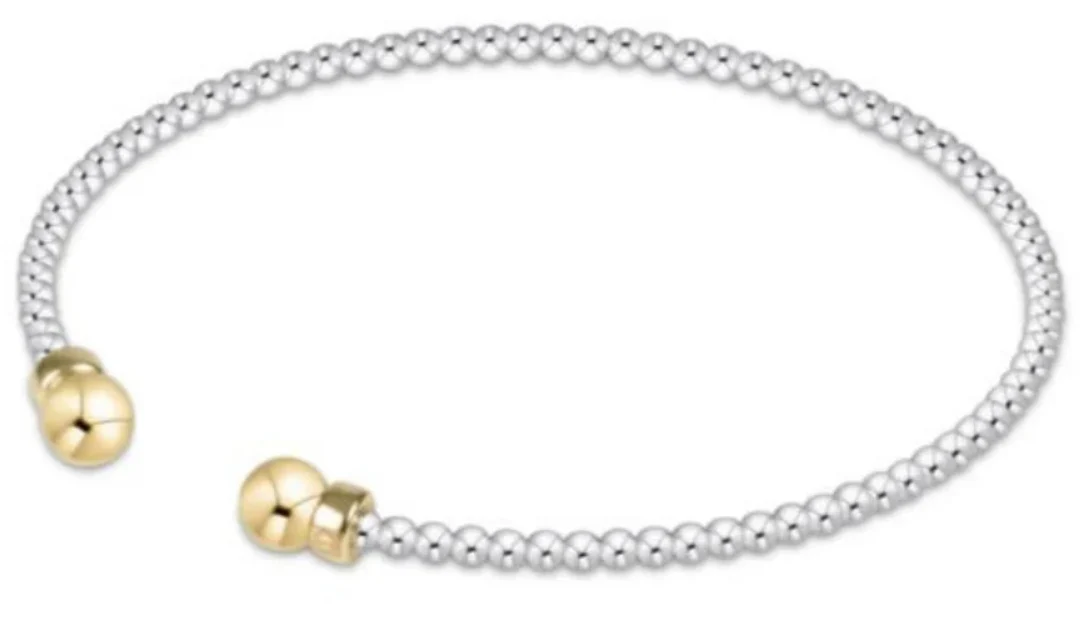 enewton Classic Mixed Metal 2mm Bead Cuff-Gold