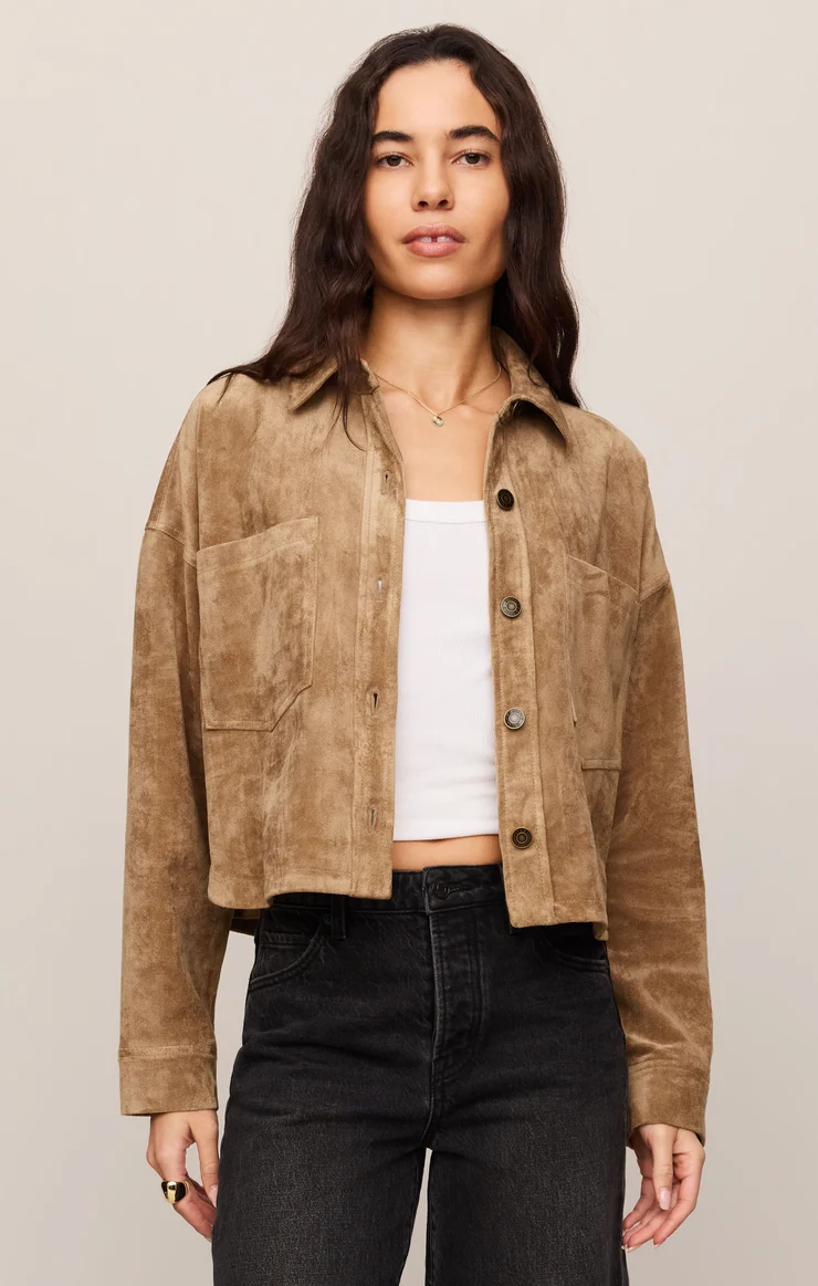 Z Supply All Day Cropped Suede Jacket