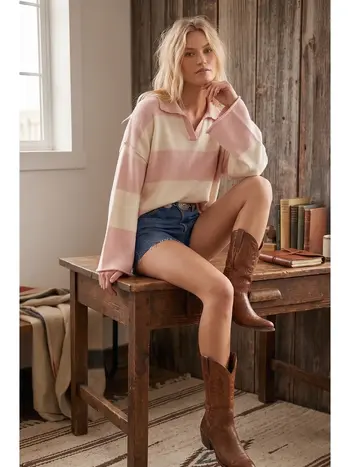 Oversized Gameday Rugby Stripe Top