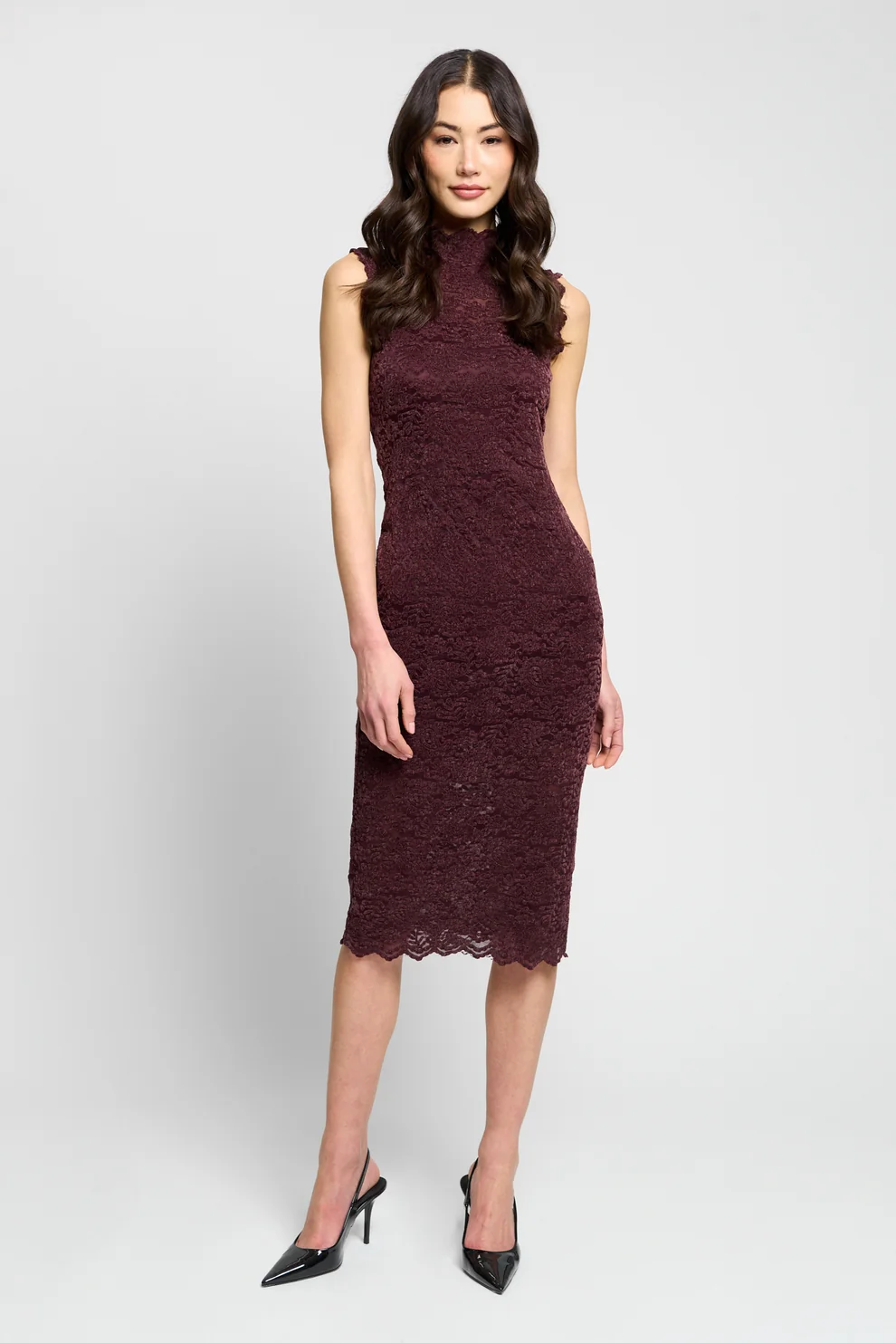 Central Park West Tessa Sleeveless Stretch Lace Dress