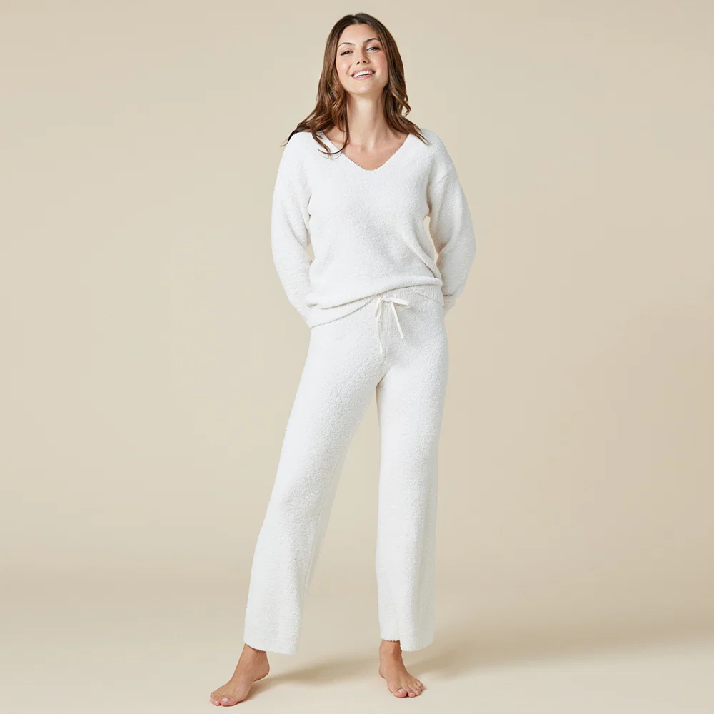 Softies Solid Marshmallow V-Neck Lounge Set