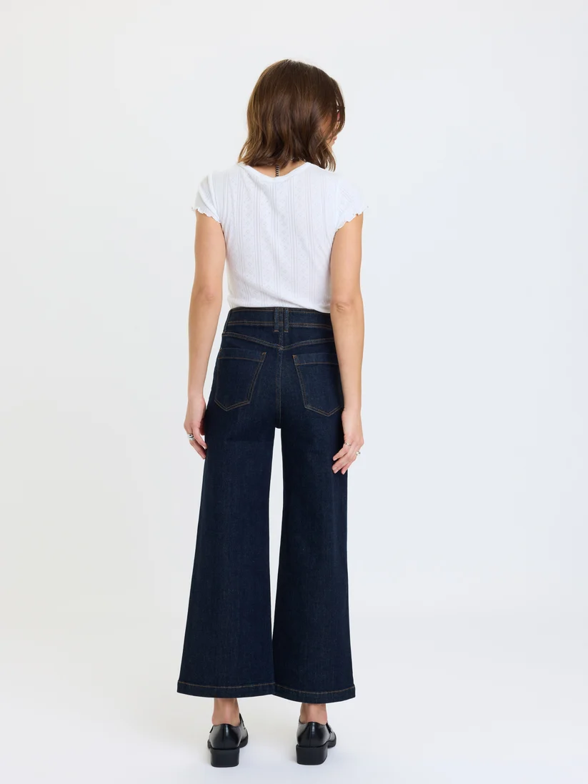 Daze Valley Girl High Rise Patch Pocket Wide Ankle