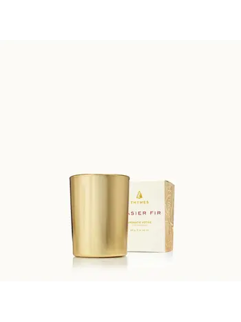 Thymes Frasier Fir Votive Candle-Gold