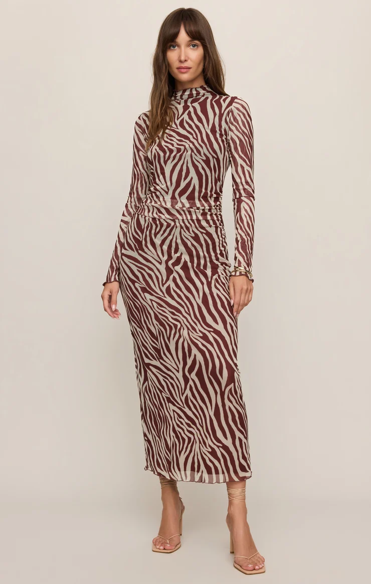 Z Supply Sevilla Zebra Mesh Midi Dress