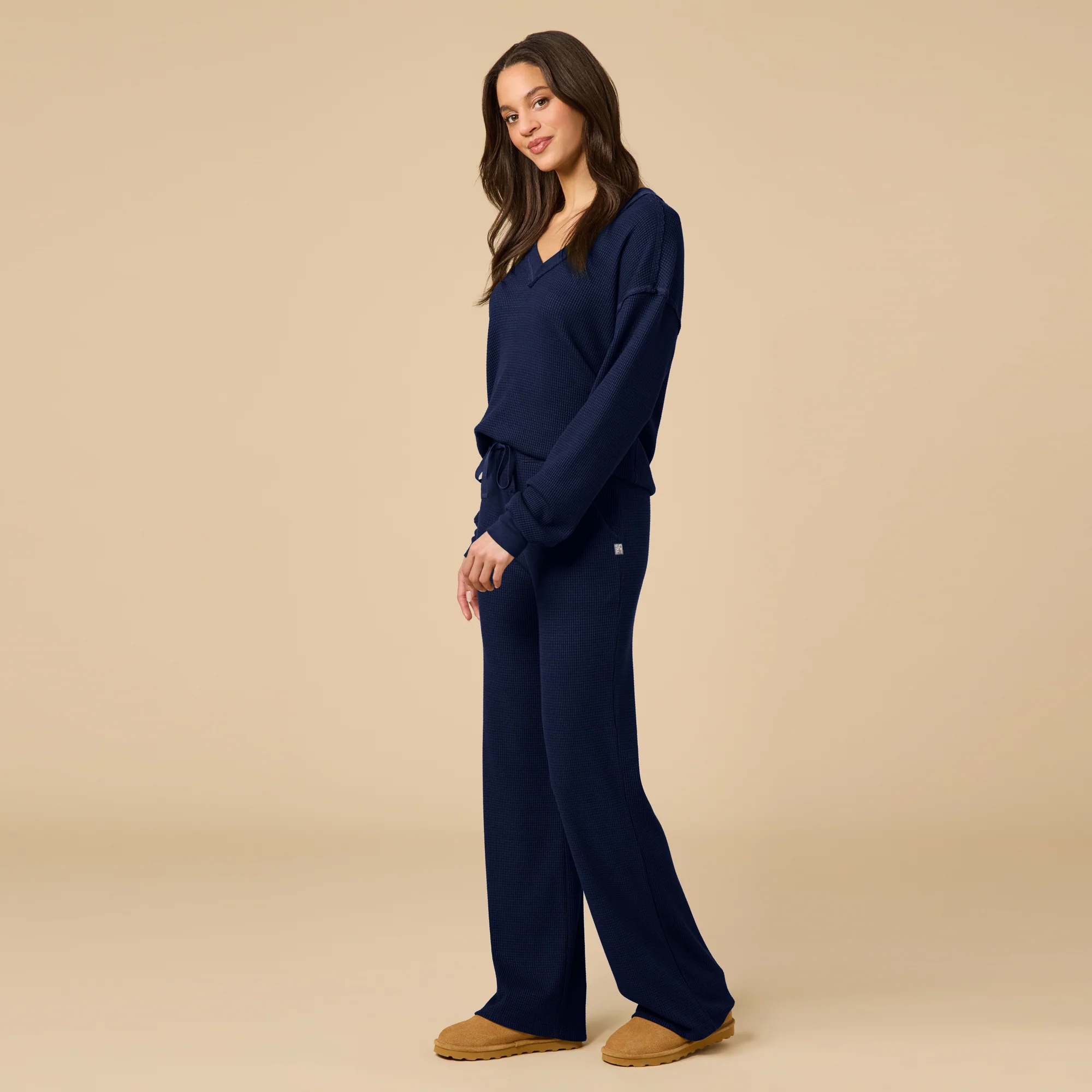 Softies Thermal Knit V-Neck w/Pant Set