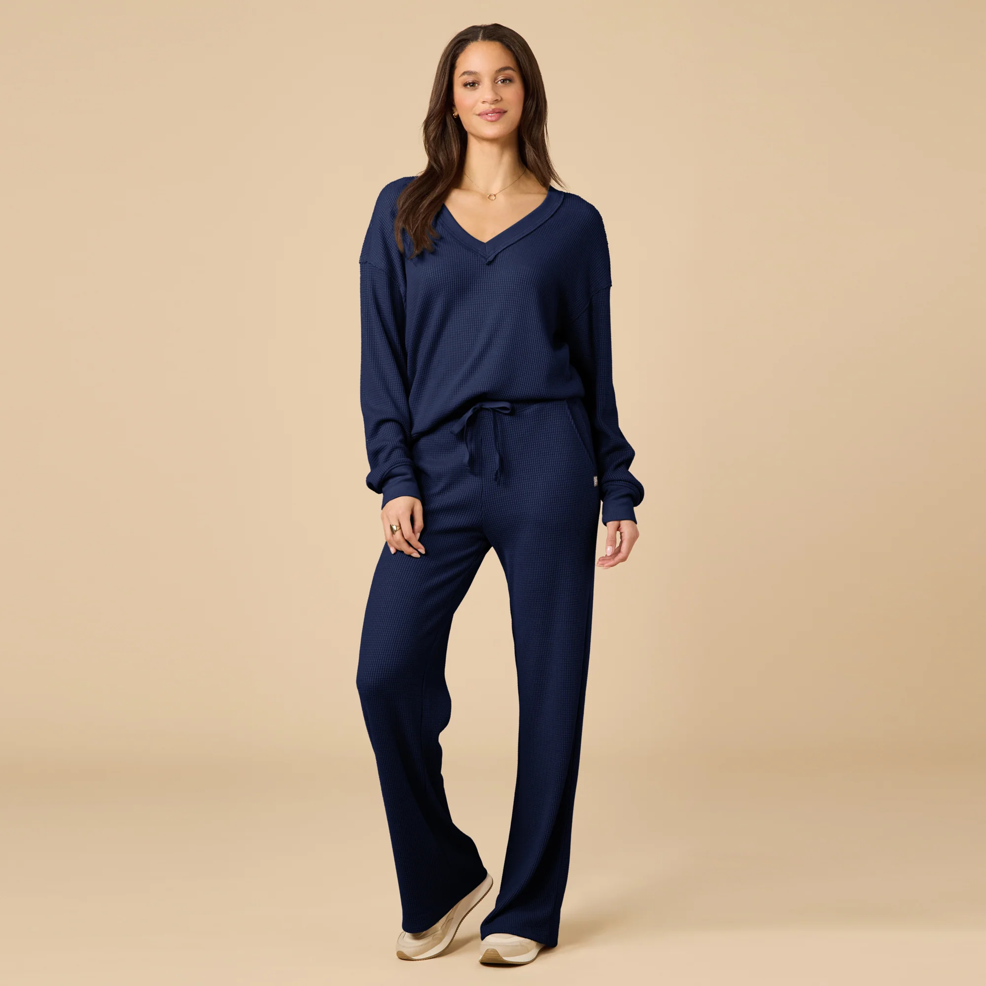 Softies Thermal Knit V-Neck w/Pant Set