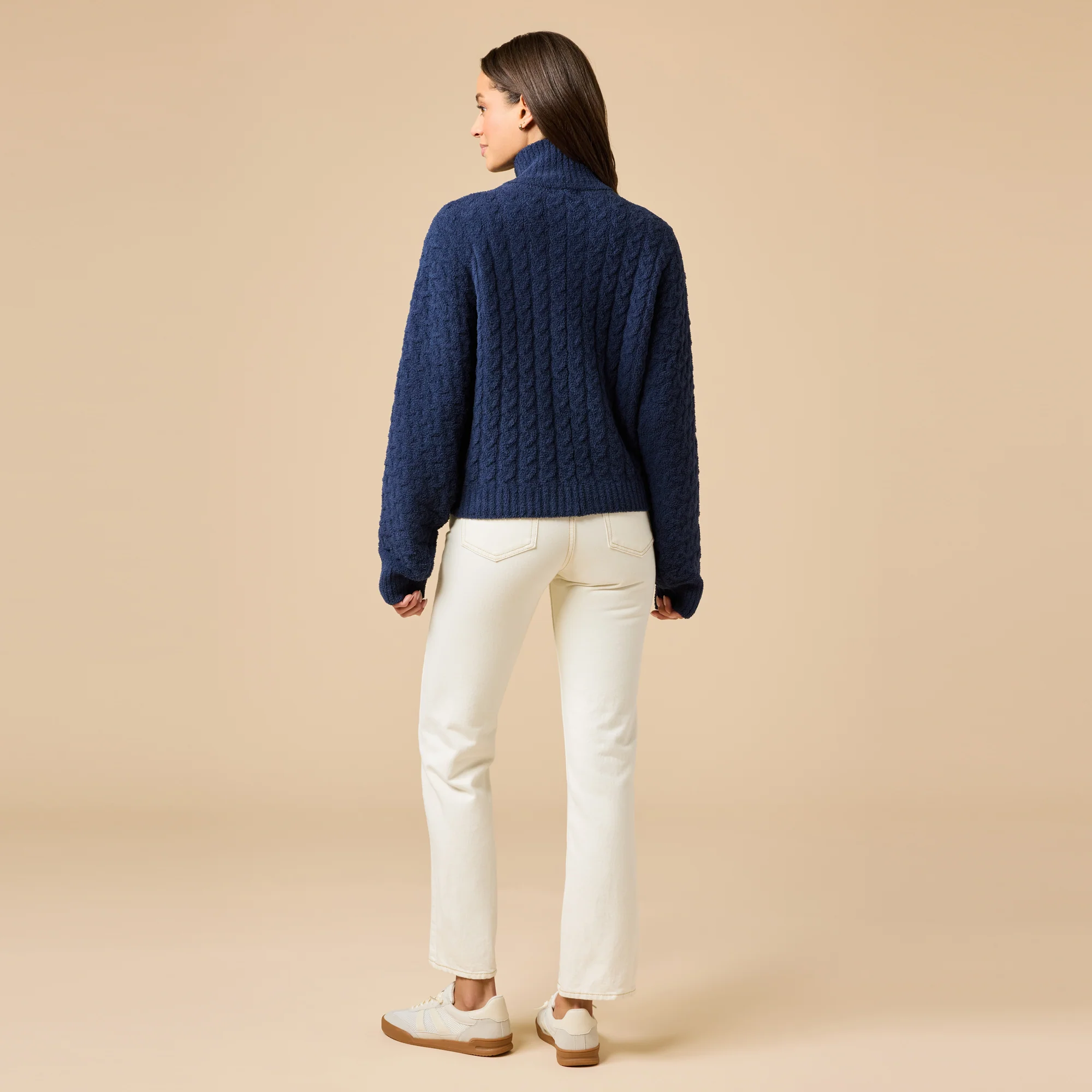 Softies Cable Knit Marshamllow Zip Jacket