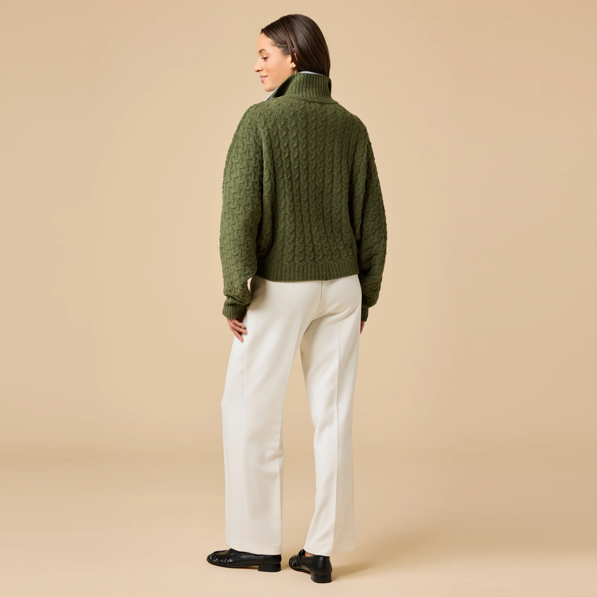 Softies Cable Knit Marshamllow Zip Jacket