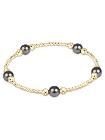 enewton Purpose Pearl Dark Grey 6mm Gold Bracelet