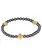 enewton Signature Cross 4mm Pearl Dark Grey Bracelet-Gold