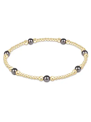 enewton Purpose Pearl Dark Grey 4mm Gold Bracelet