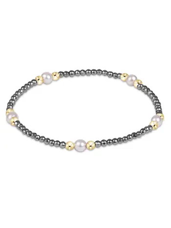 enewton Purpose Pearl 4mm Silver Faceted Hematite Bracelet
