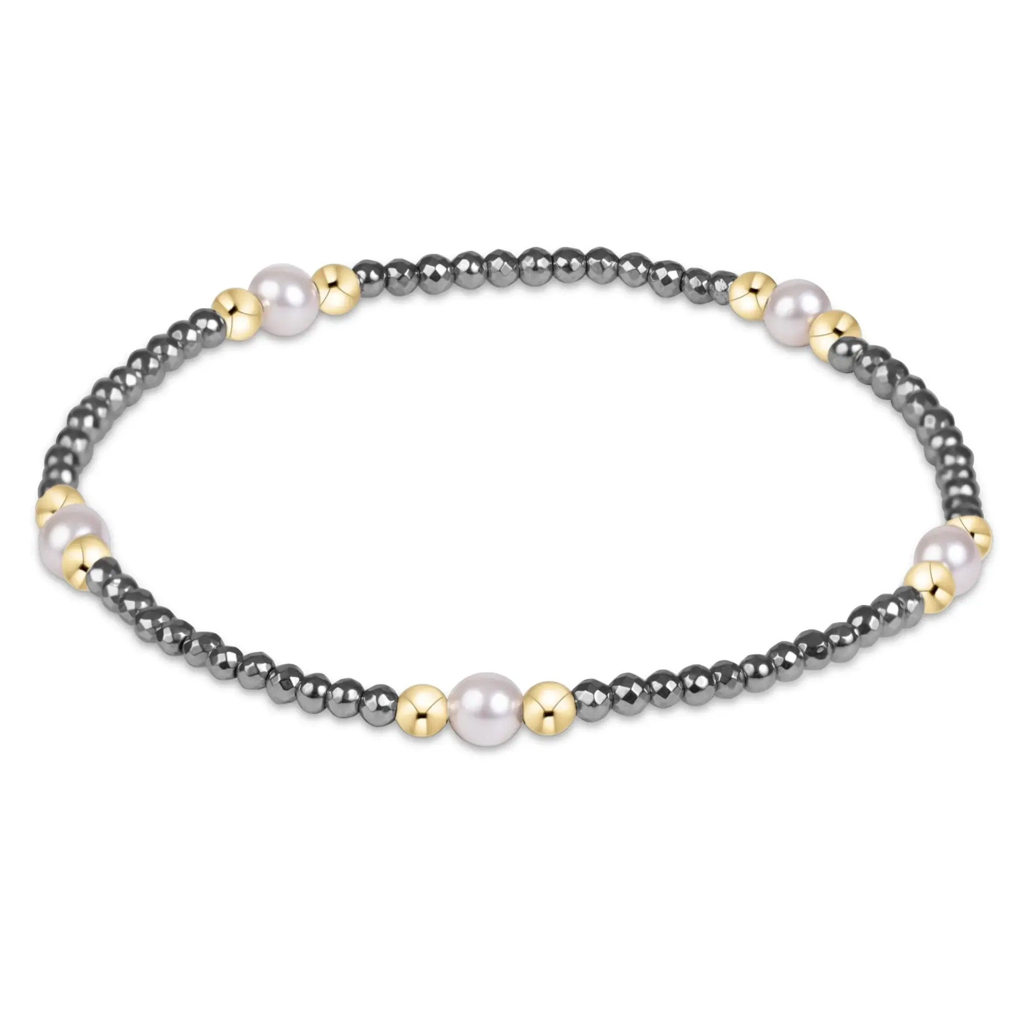 enewton Purpose Pearl 4mm Silver Faceted Hematite Bracelet