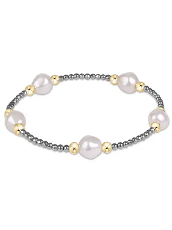 enewton Purpose Admire Pearl 8mm Silver Faceted Hematite Bracelet