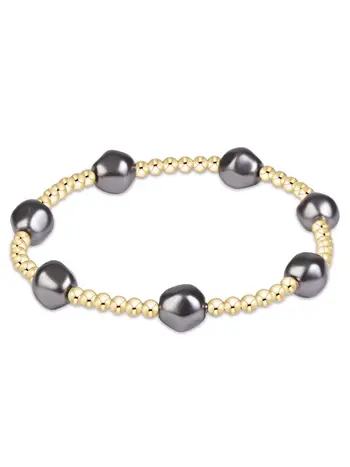 enewton Admire Pearl Dark Grey 3mm Gold Bracelet