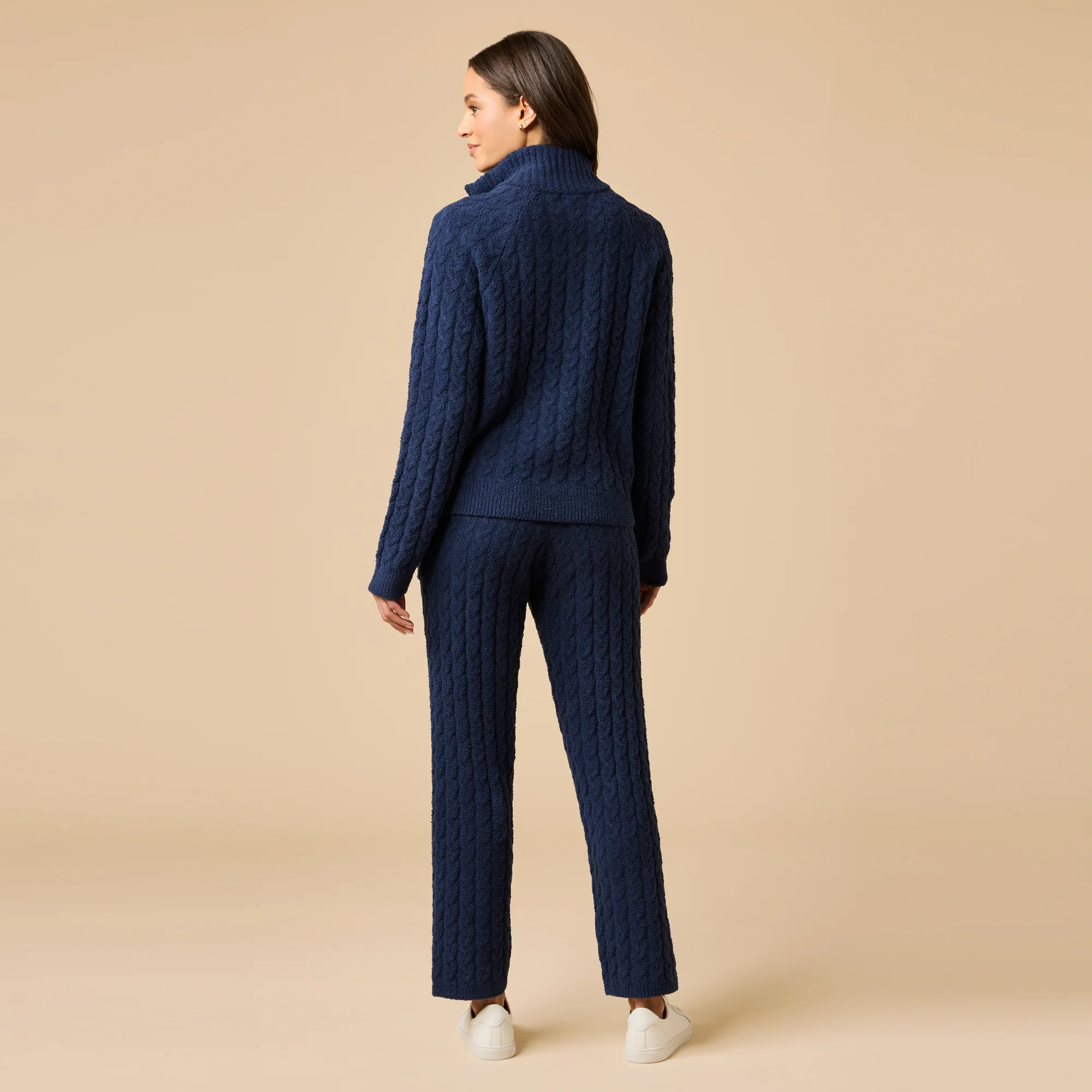 Softies Cable Knit Marshmallow 1/2 Zip w/Pant
