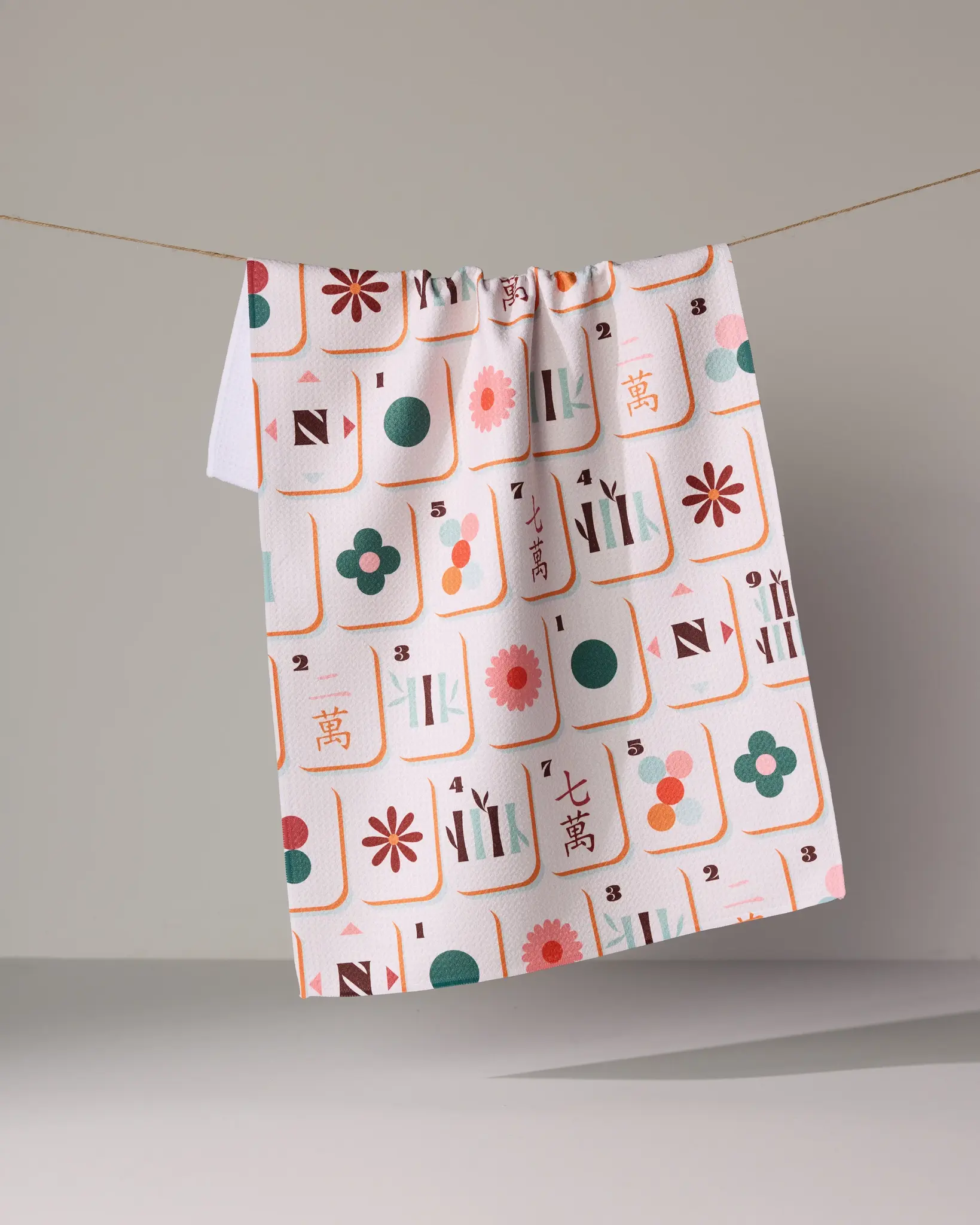 Geometry Cypress Tile Toss Tea Towel