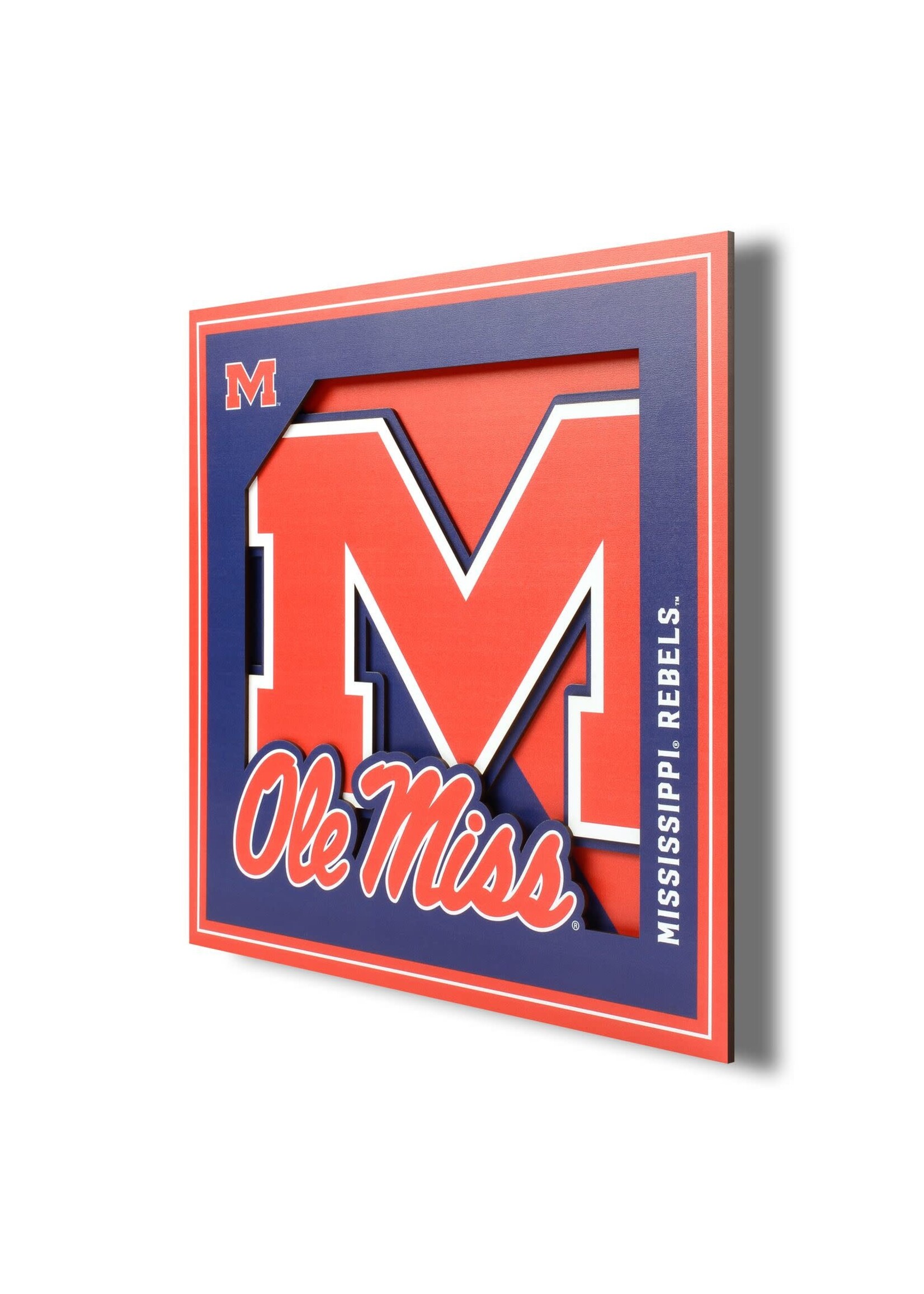 You The Fan Mississippi Logo 12x12 Wall Art