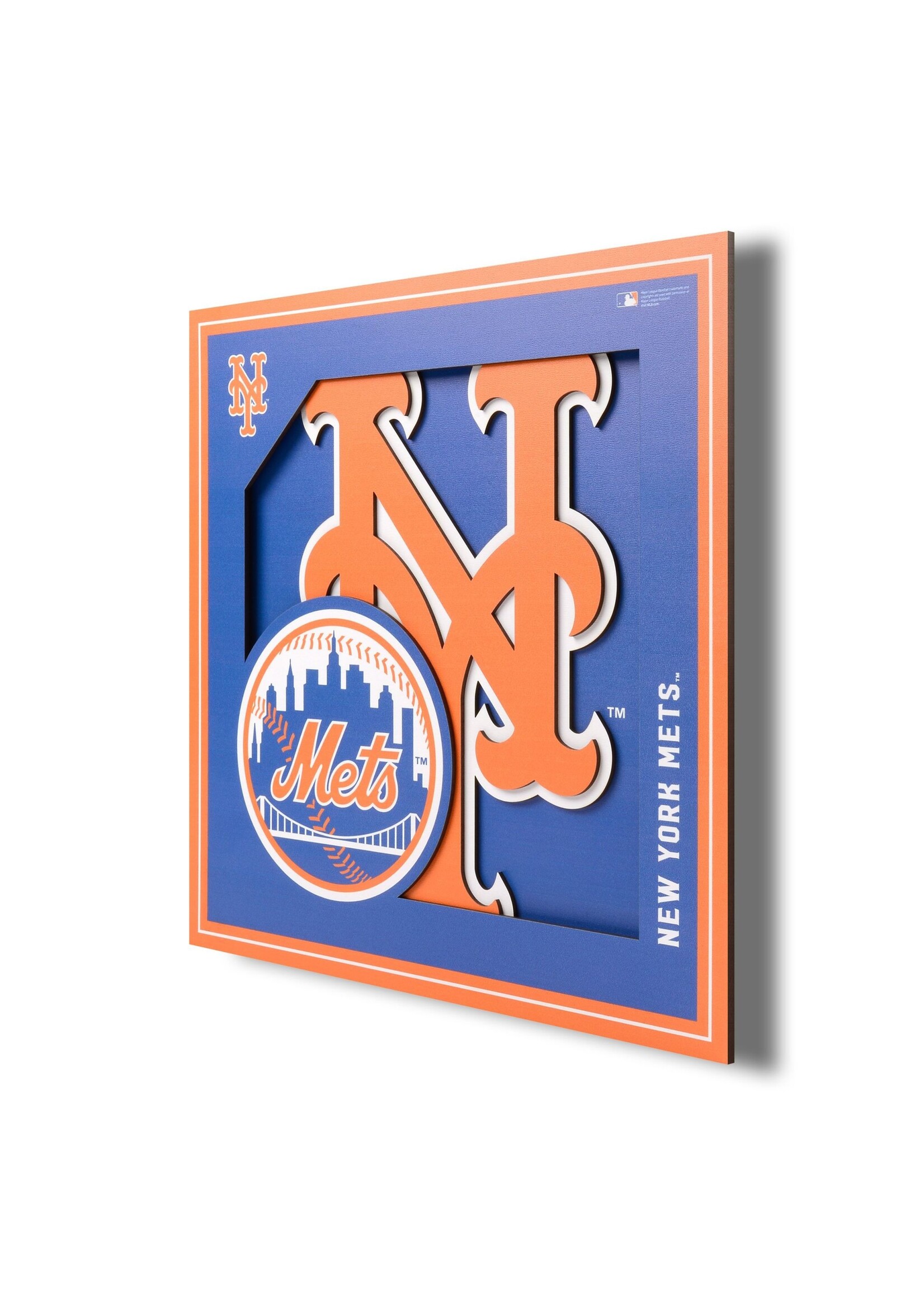 You The Fan Mets Logo 12x12 Wall Art
