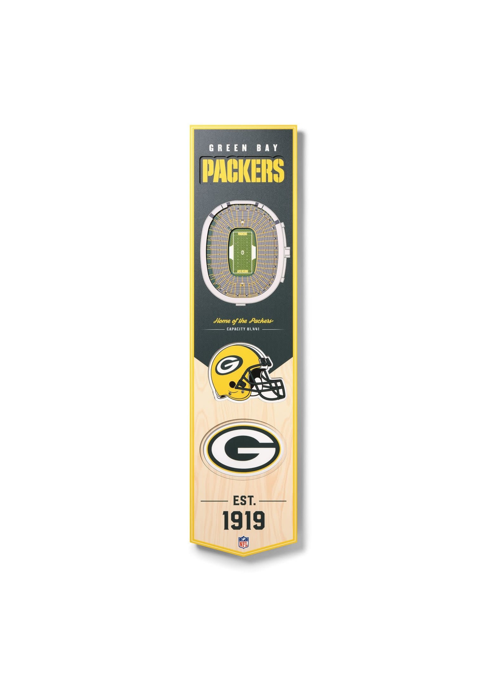 You The Fan Packers 8x32 Wall Banner