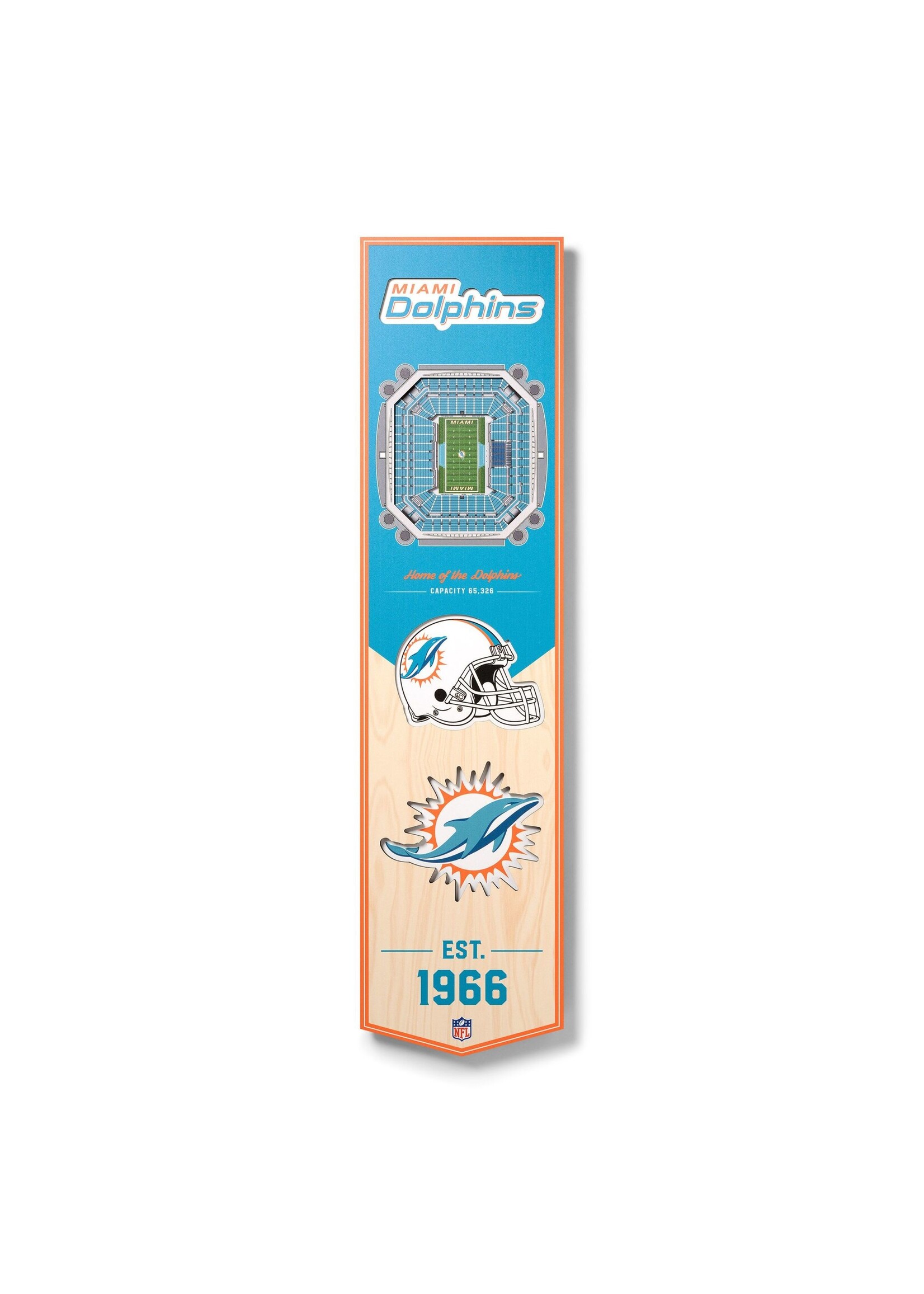You The Fan Dolphins 8x32 Wall Banner