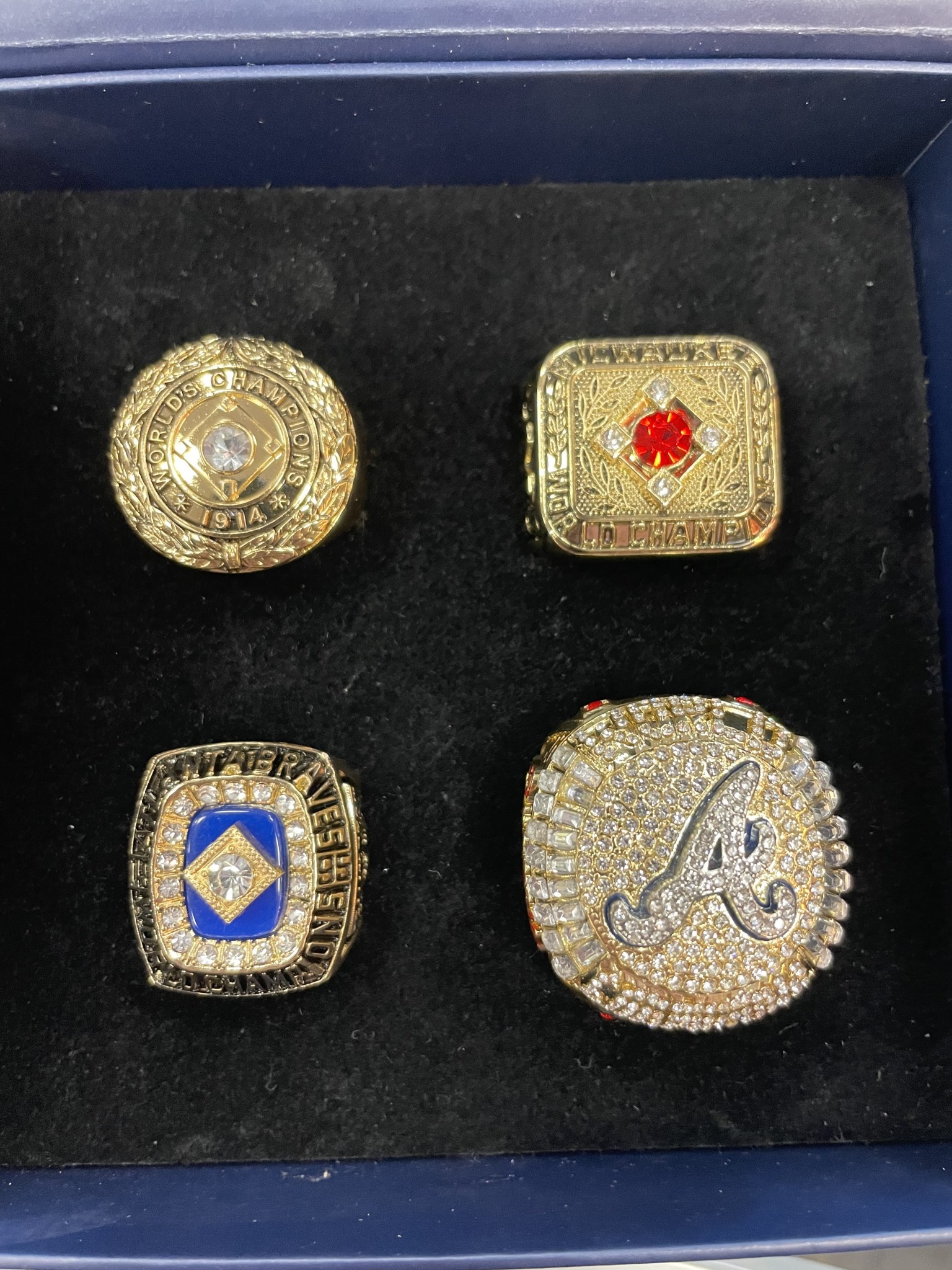 Sga Set Rings Braves SGA 4 Ring Set - Man Cave Memorabilia