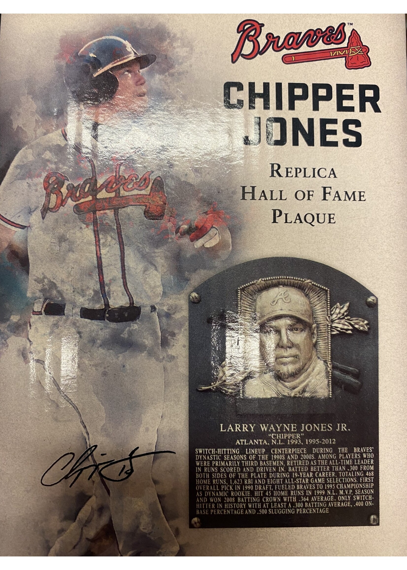 Chipper Jones HOF Plaque