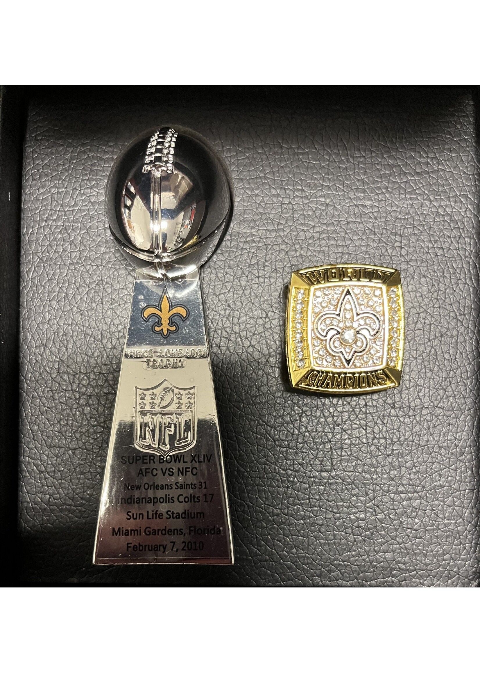 Saints Championship Ring & Trophy