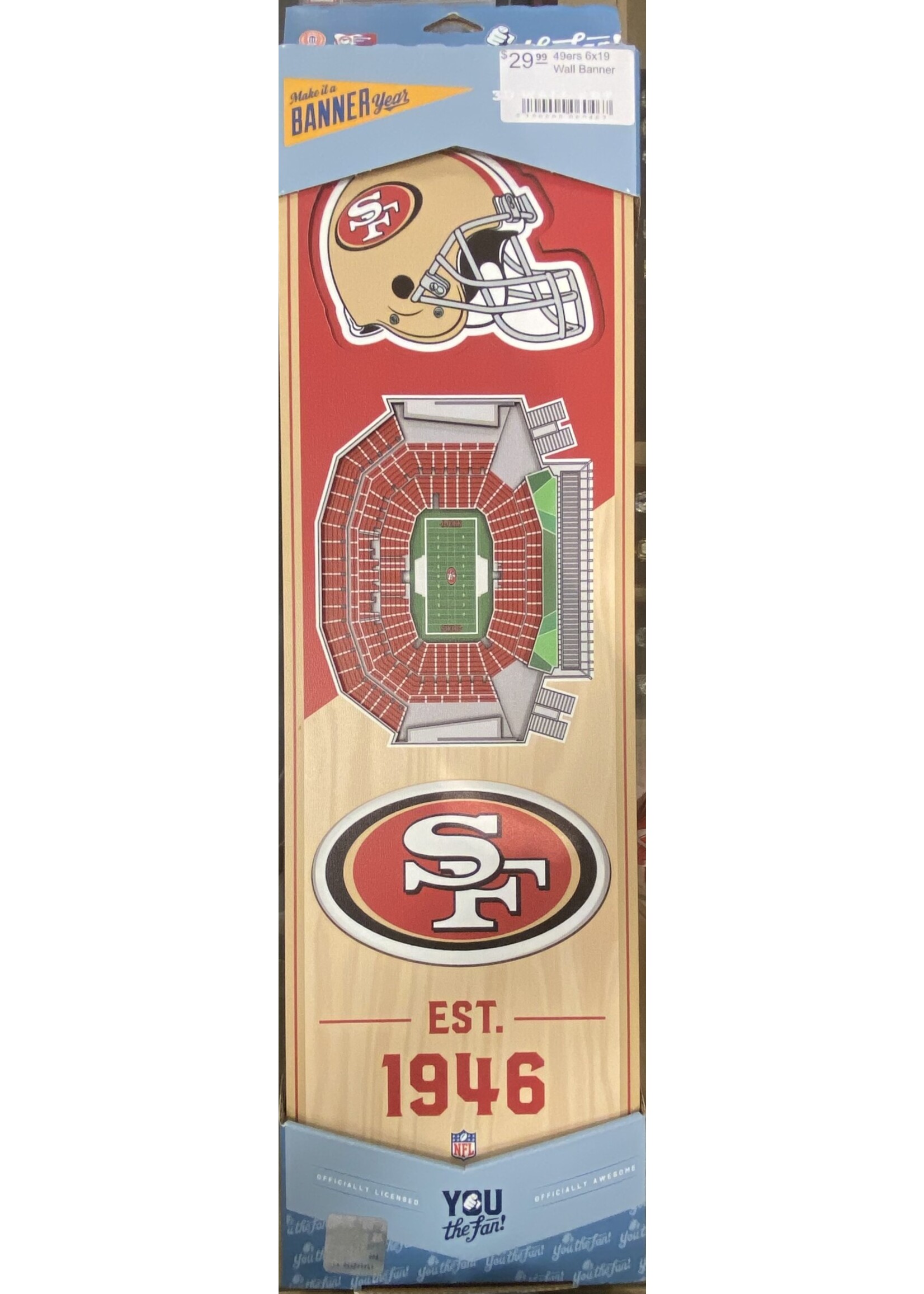 You The Fan 49ers 6x19 Wall Banner